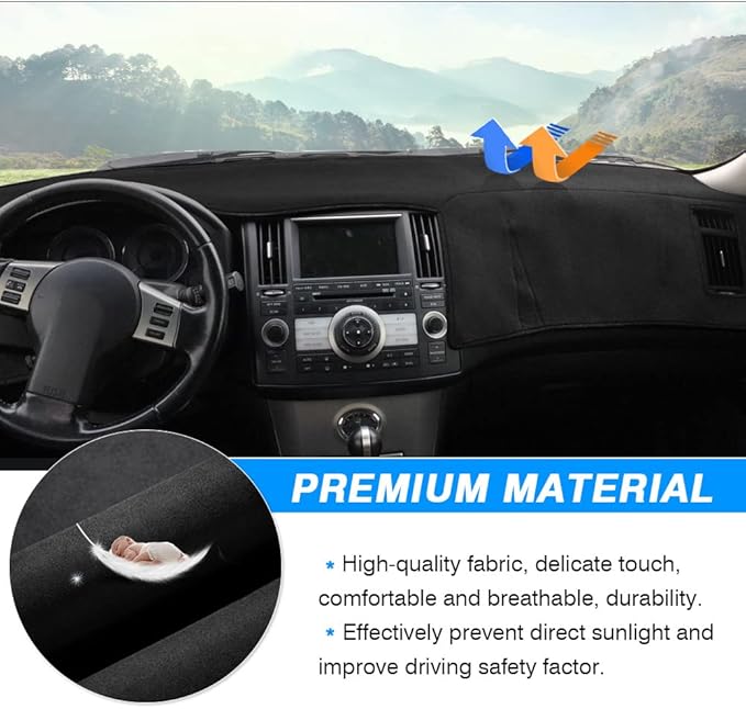Autorder Dashboard Cover Mat for 2003-2008 Infiniti FX35/ FX45/ FX50 1st Gen (S50) Accessories Dash Cover Suede Dash Mat Sunshade Glare UV Rays Protector