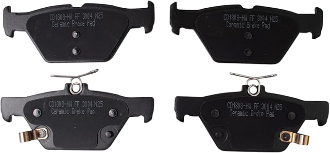 TRQ Rear Brake Pads Ceramic Hardware Wear Sensor Compatible with 2015-2024 Subaru Outback 2015-2024 Legacy 2019-2024 Forester 2019-2024 Ascent 2016-2021 WRX 2019-2024 Crosstrek