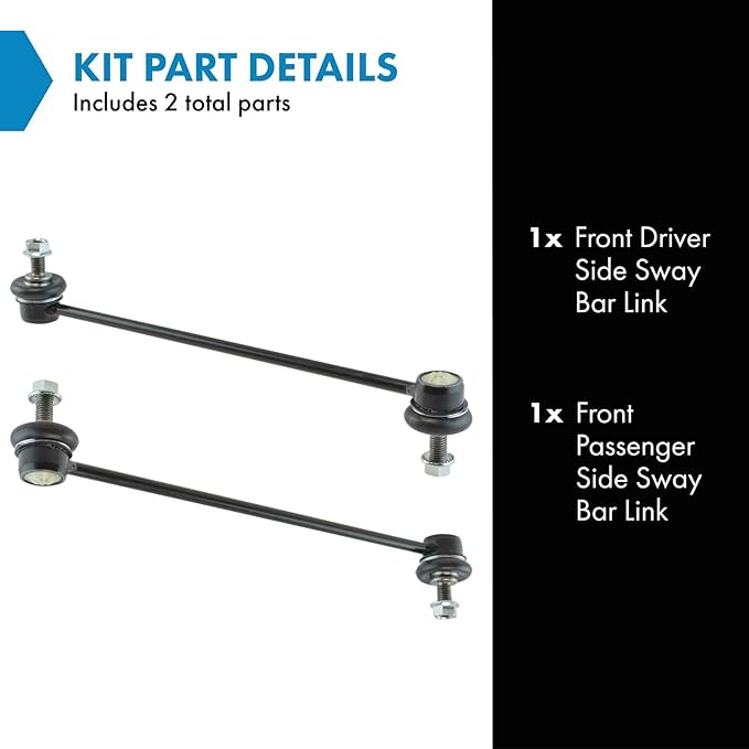 TRQ Front Driver and Passenger Side Sway Bar Link Set 2 Piece Compatible with 2003-15 Mini Cooper 2002 Mini Cooper From 3 01 02 Production Date