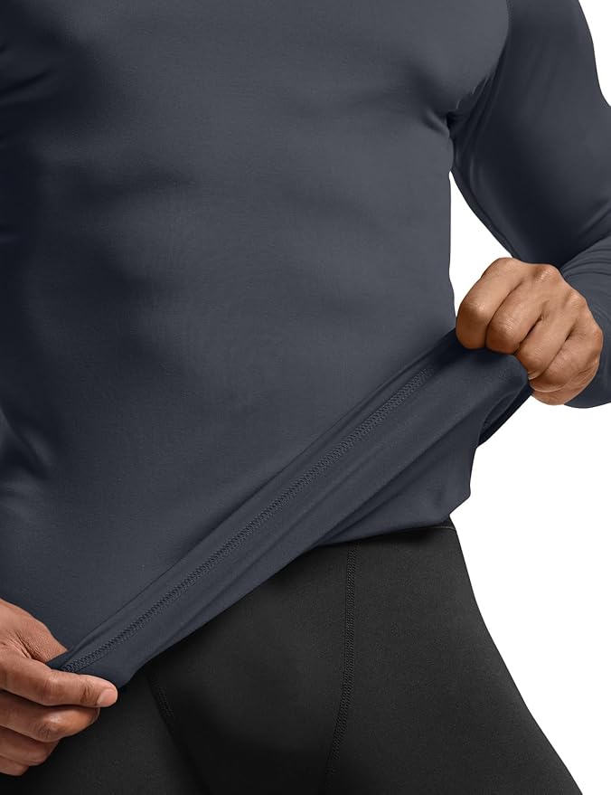TSLA Men's Thermal Long Sleeve Compression Shirts, Mock/Turtleneck Winter Sports Running Base Layer Top