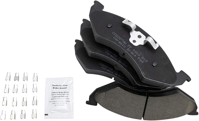 TRQ Front Brake Pads Ceramic Hardware Compatible with 2000-2002 Dodge Dakota 2000-2002 Durango