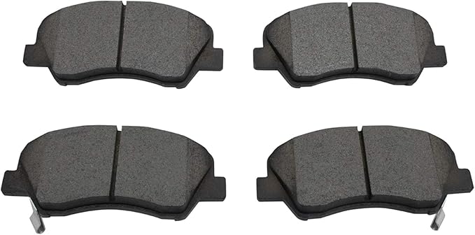 TRQ Front Brake Pads Ceramic Hardware Wear Sensor Compatible with 2012-2017 Hyundai Accent 2012-2017 Kia Rio