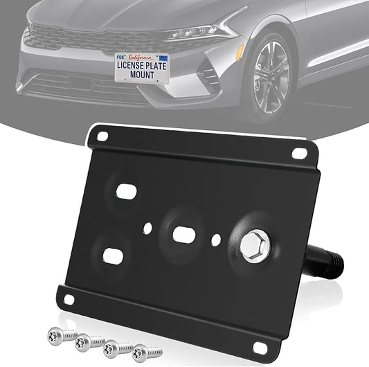 Front License Plate Holder No-Drill License Plate Bracket Mount Anti-Theft Frame Replacement Frames Compatible with 2011-up Kia Optima K5,Install in Seconds