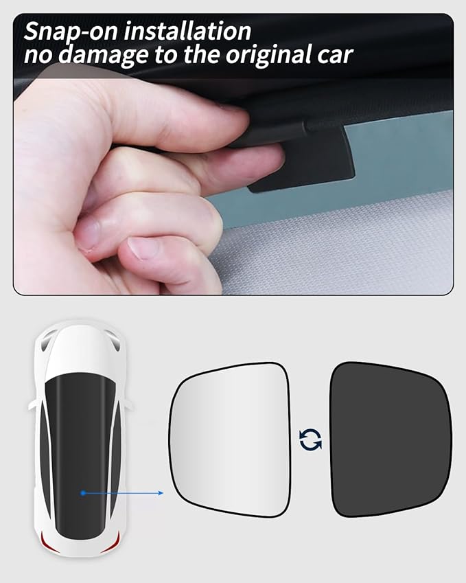 Roof Sunshade, Windshield Sunshade,Rear Windshield Sunshades,Glass Sunroof Shade UV Sun Blocking Heat Shade Comptatible with Tesla Model X 2015-2025