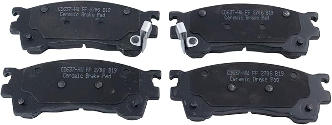 TRQ Front Brake Pads Ceramic Hardware Compatible with 1993-1997 Ford Probe 1994-2002 Mazda 626 1994-1997 MX-6 1999-2000 Protege