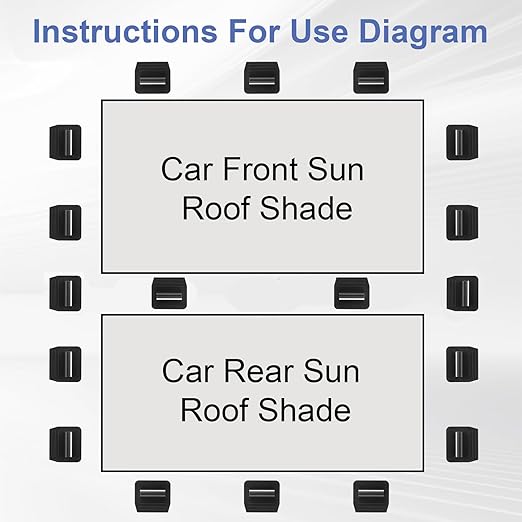 24 Pcs Sunshade Clips, Roof Sunshade Insert Clips Compatible with Model 3/Y/S/X, Sun Roof Shade Fasteners for Sunshade Installation and Stability (Black)