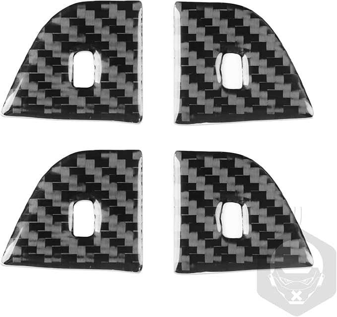 Carbon Fiber Stickers Car Door Lock Switch Button Cover Stickers Decal Car Interior Decoration Compatible with Tesla Model 3 2024 Accessories Decorative Stickers