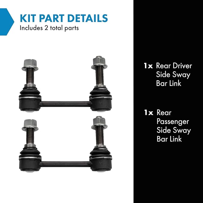 TRQ Rear Driver and Passenger Side Sway Bar Link Set 2 Piece Compatible with 06-15 Mercedes-Benz ML350 16-18 GLE350 07-16 GL450 17-19 GLS450 08-16 GL550 17-19 GLE43 AMG 06-12 R350 10-16 GL350