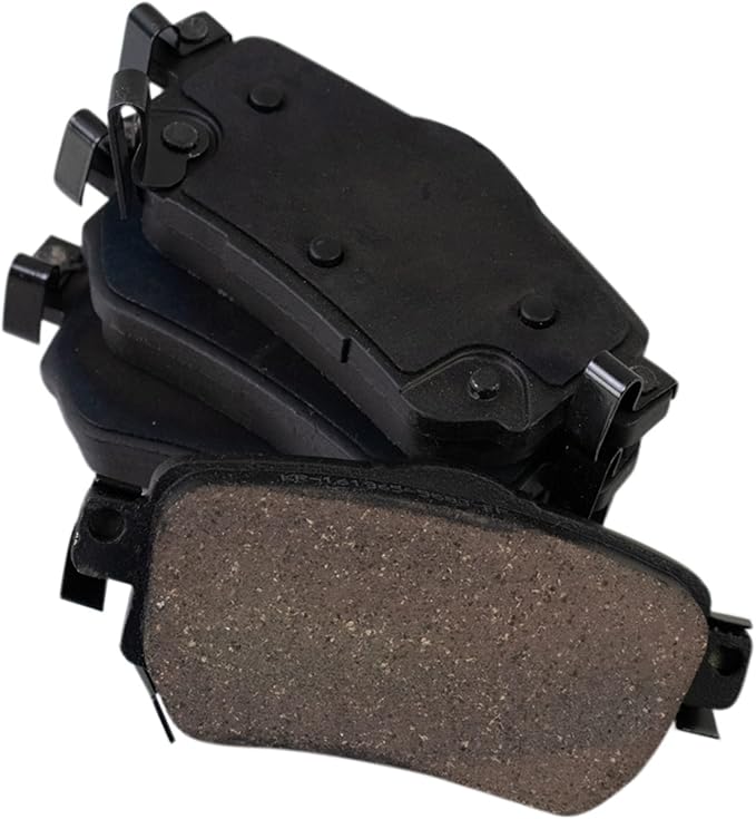 TRQ Rear Ceramic Brake Pad Set Includes Contact Point Grease Compatible with 18-21 Nissan LEAF with Electric Parking Brake 18-20 Rogue with Electric Parking Brake