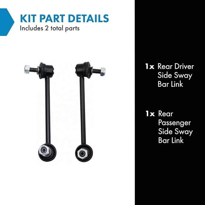 TRQ Rear Driver and Passenger Side Sway Bar Link Set 2 Piece Compatible with 2007-2013 Acura MDX 2010-2013 ZDX 2009-2015 Honda Pilot