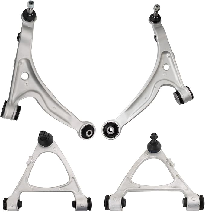 TRQ Front Left and Right Upper and Lower Control Arm with Ball Joint Set 4 Piece Compatible with 2006-2015 Mazda MX-5 Miata