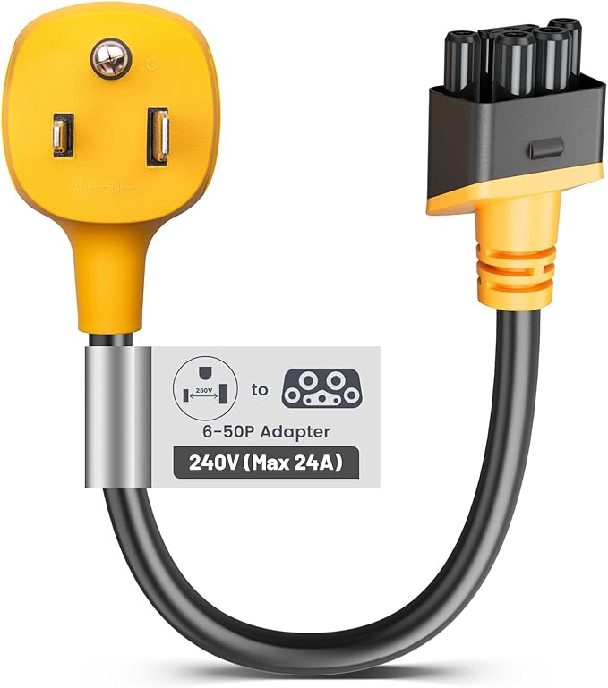 MECMO NEMA 6-50 Adapter for Tesla Gen 2 Mobile Charger, 32 Amp 240V, NEMA 6-50P to Tesla Gen II Mobile Connector Adaptor for Tesla Model 3/Y/S/X Level 2 Charging at 3 Prong Welder Outlet