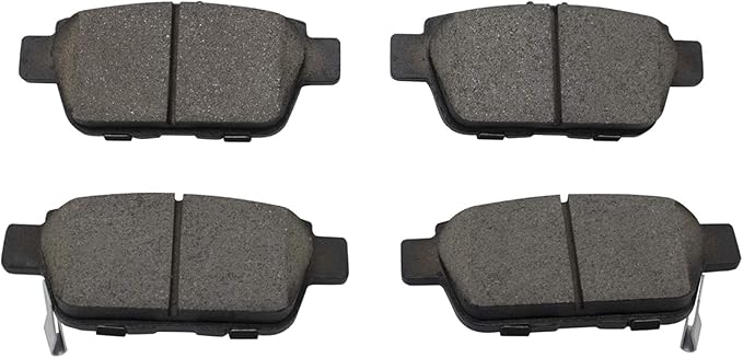 TRQ Rear Brake Pads Ceramic Wear Sensor Hardware Compatible with 2009-2014 Acura TL 2006-2014 Honda Ridgeline