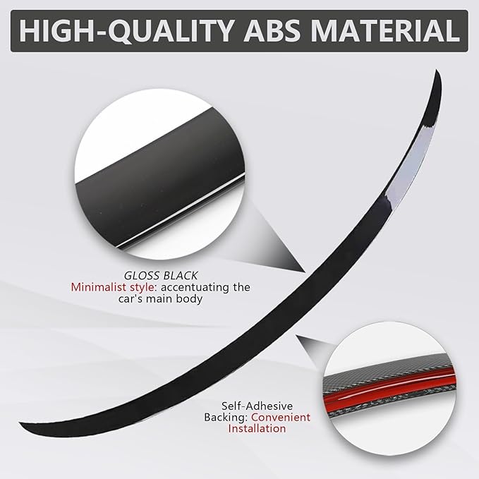 ABS Spoiler for Tesla Model 3 Rear Spoiler Rear Trunk Spoiler Sport & Performance Type Rear Spoiler Wings Tesla Model 3 Accessories (Gloss Black)