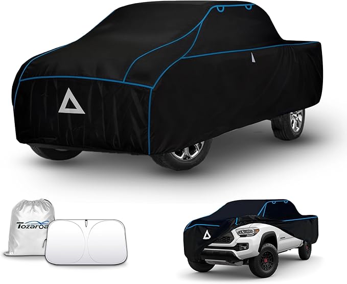 Hail Protector Car Cover for Truck Toyota Tacoma, Custom fit Tacoma 1995-2026 Xtra/Access/Double Cab SB(5'-6.125')+ Gift Windshield Sunshade, Multi-Layered EVA Hail Proof Car Cover.