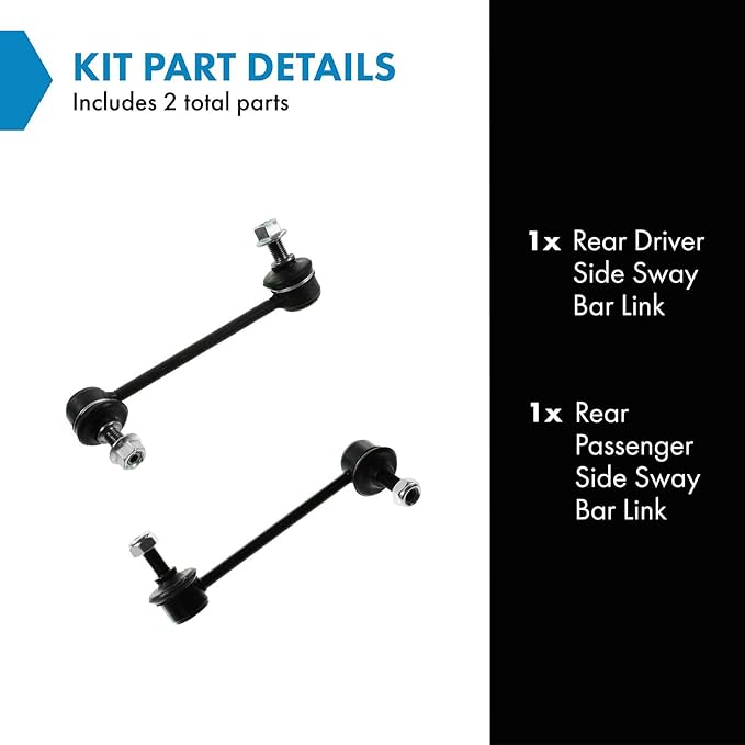 TRQ Rear Sway Bar Stabilizer Link Set Compatible with 2001-2006 Acura MDX 2003-2008 Honda Pilot