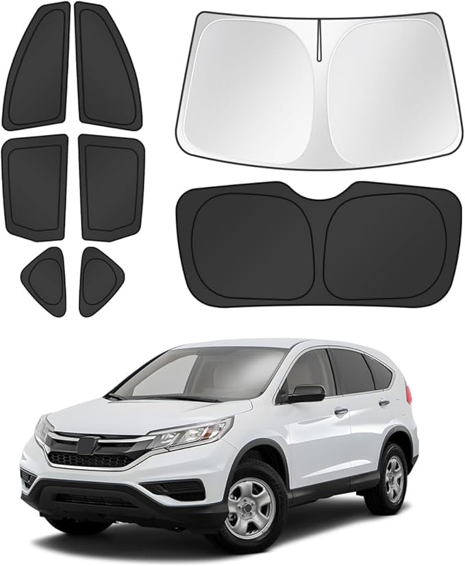 Window Shades for Honda CRV 2012-2016 CR-V Accessories Windshield Sun Shade Side Rear Window Cover Sunshade Sun Visor Shield Privacy Protection for Camping Keep Vehicle Cool Black 8PCS