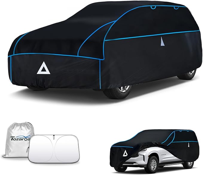 Hail Protector Car Cover for SUV(Length219-234inch) + Gift Windshield Sunshade, Multi-Layered EVA Hail Proof Car Cover, Padded Car Hail Protector Escalade ESV, Suburban, Yukon XL, etc.