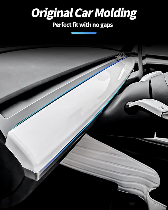 KKTR-CAR Dashboard Cover Wrap and Front Door Inner Armrest Panel Cover Trim Compatible with Tesla Model 3 2021-2023 Model y 2020-2025,NOT for Performance (Glossy White, 4pcs)