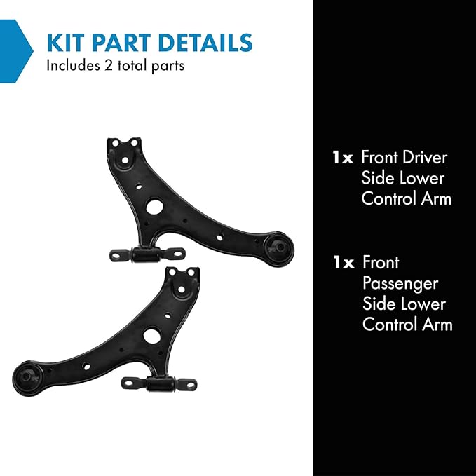 TRQ Front Lower Control Arm Set Compatible with 02-19 Lexus 01-18 Toyota