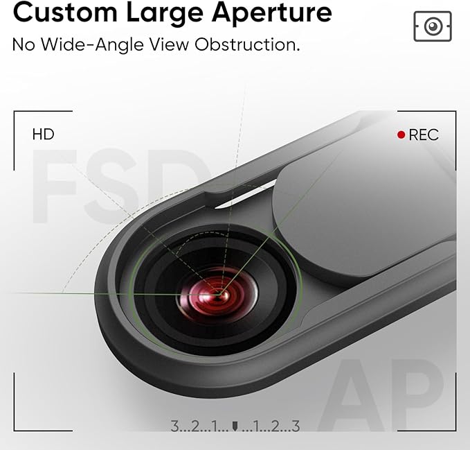 Camera Cover Slide for Tesla Model Y 3 Interior Cabin Camera Privacy Cover Accessory with Orange Indicator - Anti-Blind Spot Slider Shield, Vertical Design, No Block IR for FSD, Upgraded Thickened