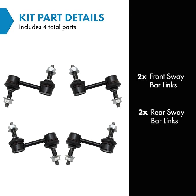 TRQ Front and Rear Sway Bar Link Set 4 Piece Compatible with 1997-2022 Chevrolet Corvette 2004-2009 Cadillac XLR