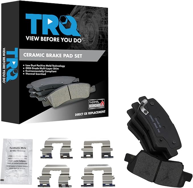 TRQ Rear Posi Ceramic Brake Pad Kit Set for Hyundai Sonata Kia Optima