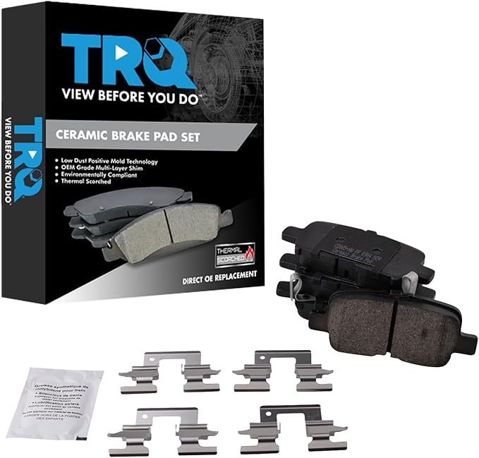 TRQ Rear Brake Pads Ceramic Compatible with 2001-2006 Acura MDX 2002-2004 Honda Odyssey 2003-2008 Pilot
