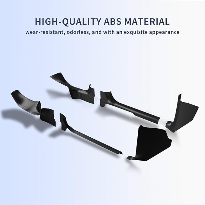 Door Sill Protector for Tesla Model Y Juniper 2025 2026, 8 Pieces, Front and Rear, Carbon Fiber Pattern, ABS Material