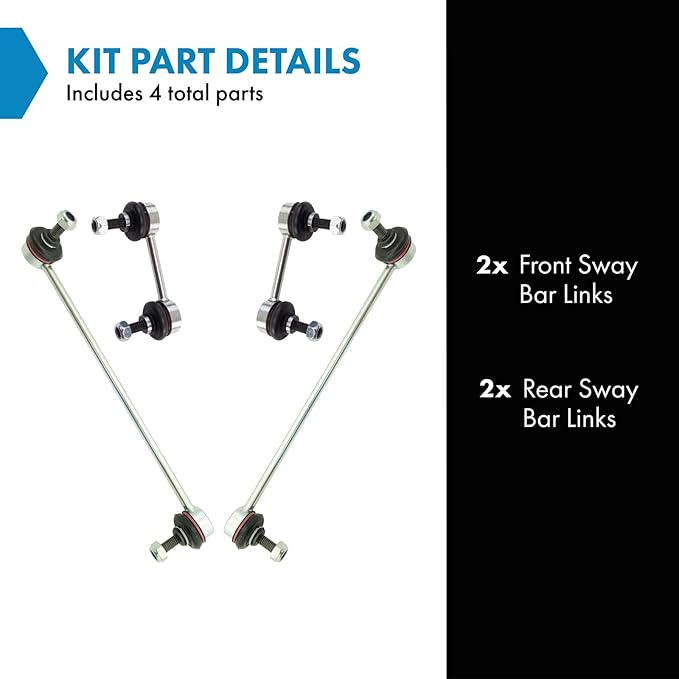 TRQ Front and Rear Sway Bar Link Set 4 Piece Compatible with 2004-2010 BMW X3