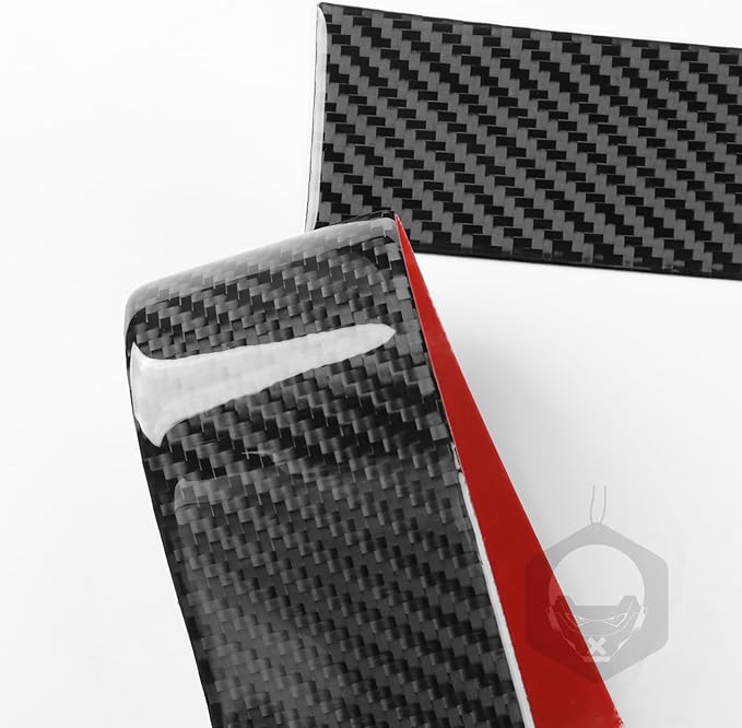 Carbon Fiber Stickers Center Console Panel on Both Sides Decoration Sticker Car Interior Trim Compatible with Tesla Model 3 2024 Accessories Anti-Scratch Protective Pad