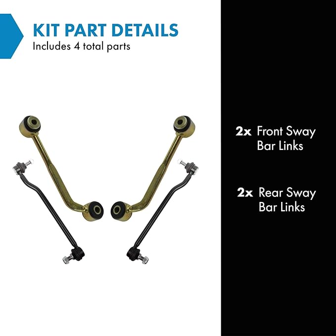 TRQ Sway Bar Stabilizer Link Set Front & Rear Compatible with 06-07 C230 03-05 C240 C280 C320 C350
