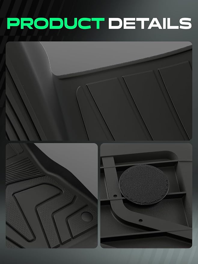 YHTAUTO for Tesla Model 3 Floor Mats 2020 2019 2018 2017 (Before June 2020), All Weather TPE Car Mats, Front Rear Trunk Mat Cargo Liner Storage Mat, Anti-Slip Waterproof Odorless