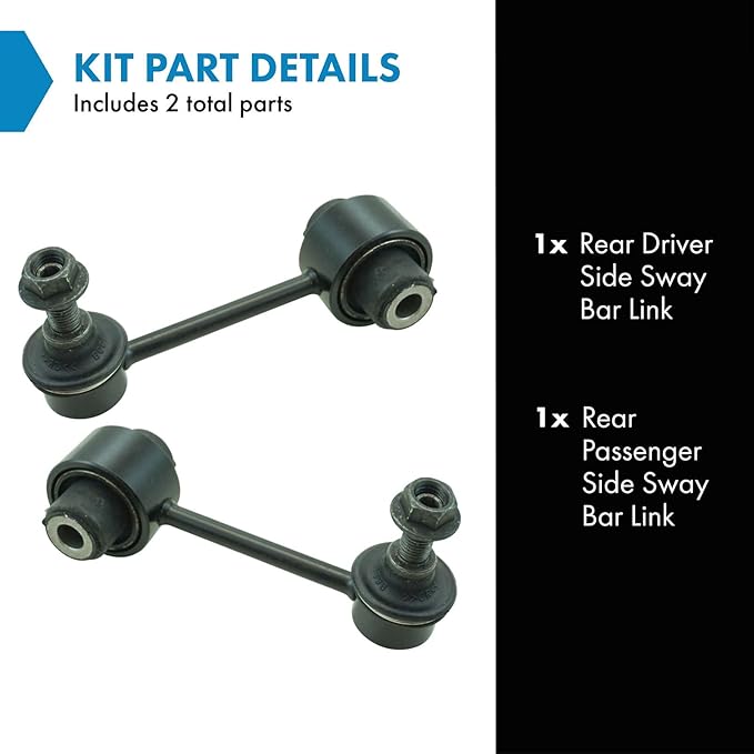 TRQ Rear Driver and Passenger Side Sway Bar Link Set 2 Piece Compatible with 2010-2024 Subaru Outback 2009-2018 Forester 2013-2015 XV Crosstrek 2016-2017 Crosstrek