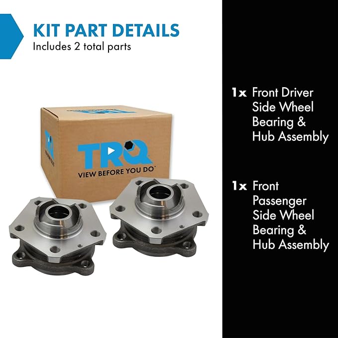 TRQ Front Left and Right Wheel Bearing and Hub Assembly Set 2 Piece Compatible with 17-19 Audi A4 17-19 A4 allroad 18-19 A5 Sportback 18-19 Q5 17-19 Q7 18-19 S4 18-19 S5 18-19 S5 Sportback 18-19 SQ5