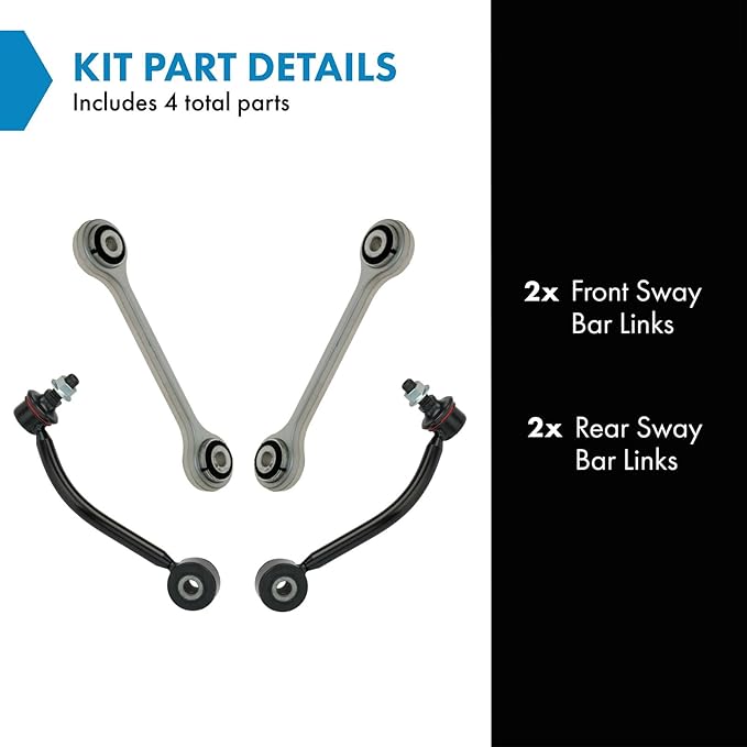 TRQ Front and Rear Sway Bar Link Set 4 Piece Compatible with 2007-2015 Audi Q7 2003-2006 Porsche Cayenne 2008-2010 Cayenne without Dynamic Drive 2004-2017 Volkswagen Touareg