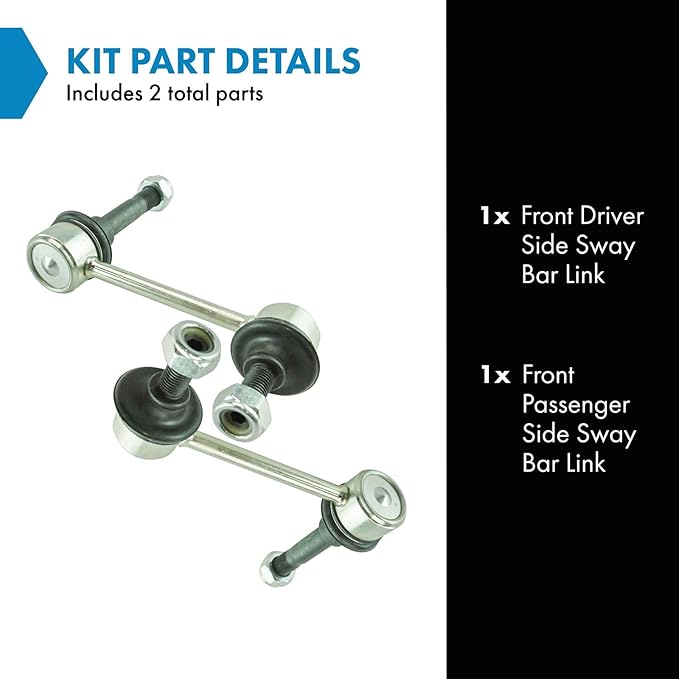 TRQ Front Driver and Passenger Side Sway Bar Link Set 2 Piece Compatible with 2001-2005 Lexus IS300