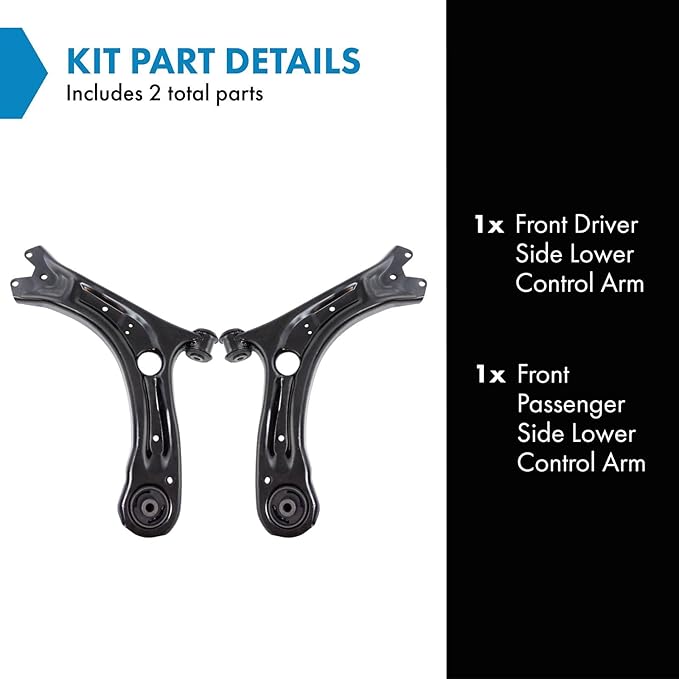 TRQ Front Lower Control Arm Set Compatible with 2012-2019 Volkswagen Beetle 2012-2022 Passat