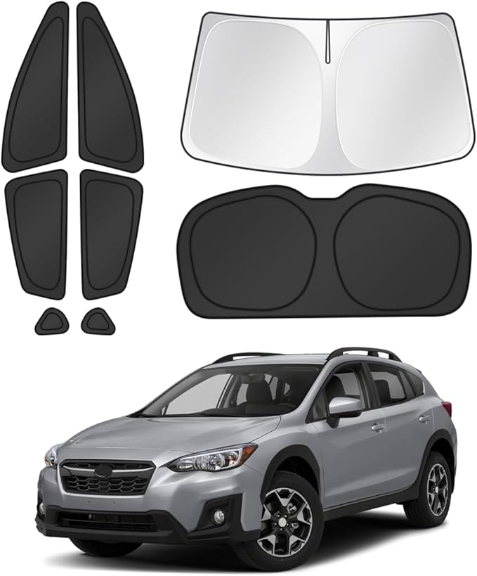 Window Shades for 2018-2023 Subaru Crosstrek Accessories Windshield Sun Shade Side Rear Window Covers Sunshade Sun Visor Shield Privacy Protection for Camping Keep Vehicle Cool Black 8PCS