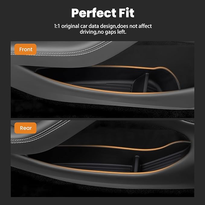 Car Door Side Storage Box for New Tesla Model Y Juniper 2025 2026 Accessories Front Rear Door Insert Tray Organizer Slot Storage Protector 4PCS