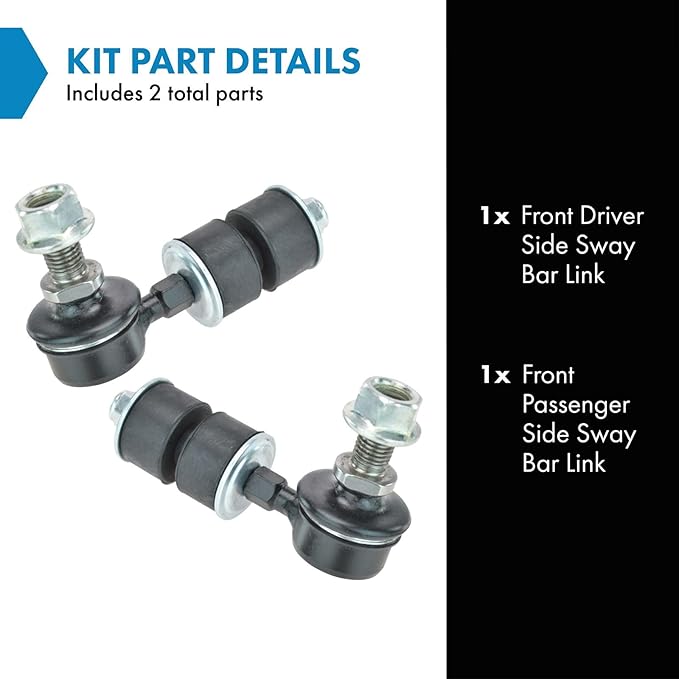 TRQ Front Sway Bar Stabilizer Link Set Compatible with 1999-2003 Saab 9-3 1994-1998 900