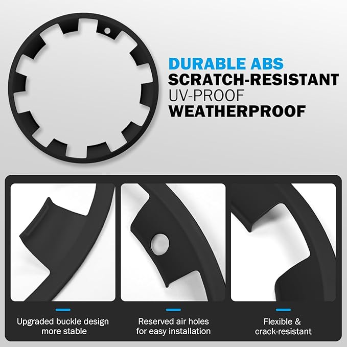 Wheel Rim Protector for Tesla Model Y Juniper 20” Helix Wheels, 4PCS ABS Anti-Curb Scratch Guard, Matte Black Rim Edge Trim, No-Drill Snap-On Installation, for Model Y 2026 Accessories