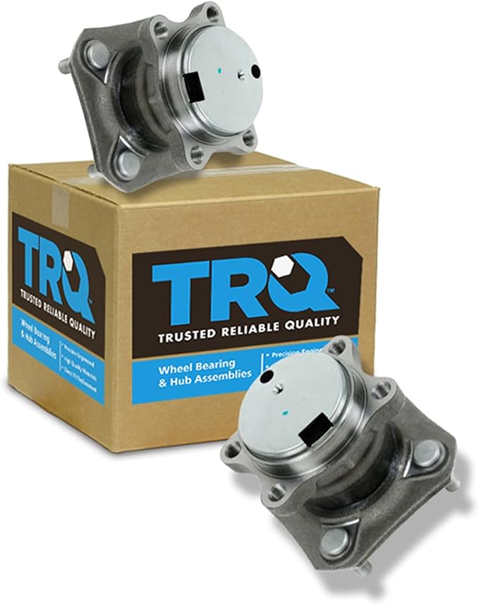 TRQ 2 Piece Rear Wheel Bearing & Hub Assembly Set Compatible with 2007-2012 Nissan Sentra