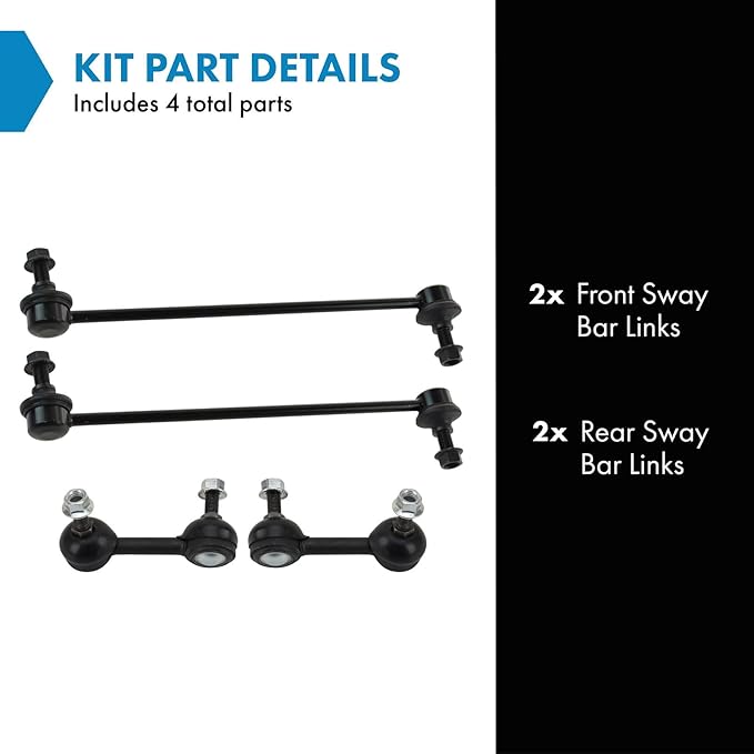 TRQ Front and Rear Sway Bar Link Set 4 Piece Compatible with 2007-2016 Honda CR-V