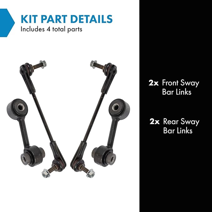 TRQ Front and Rear Sway Bar Link Set 4 Piece Compatible with 16-20 Chevrolet Malibu 18-20 Buick Regal Sportback