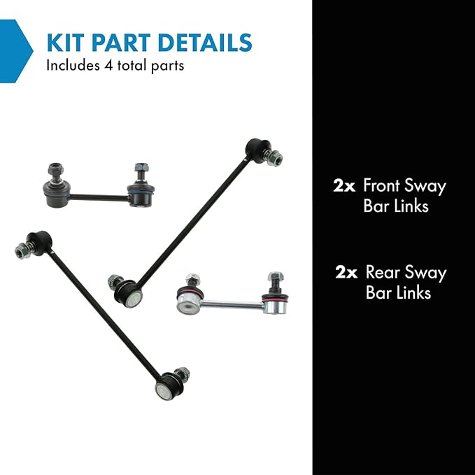 TRQ Front & Rear Sway Bar Stabilizer Link Set Compatible with 2005-2010 Scion tC