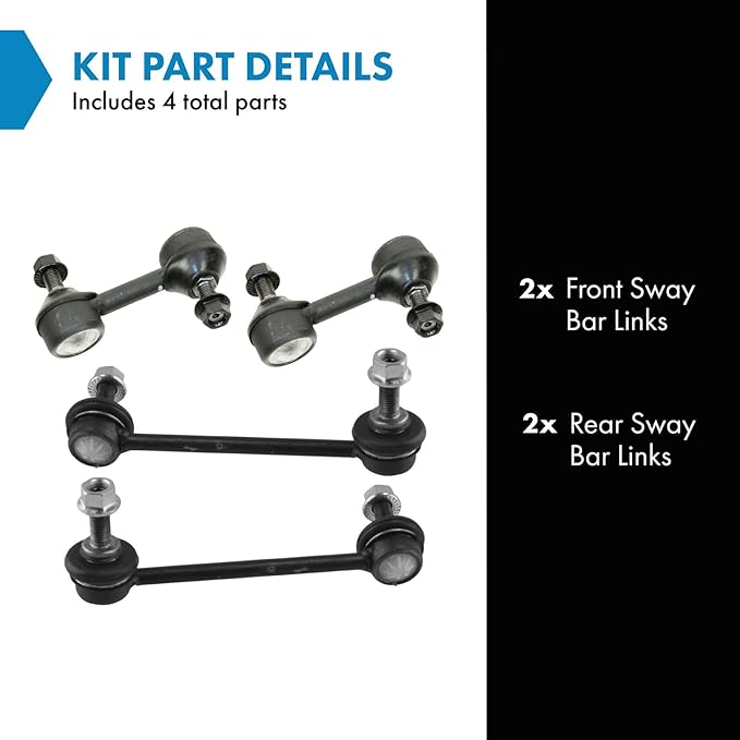 TRQ Front & Rear Sway Bar Stabilizer Link Set Compatible with 2009-2014 Acura TSX 2008-2012 Honda Accord