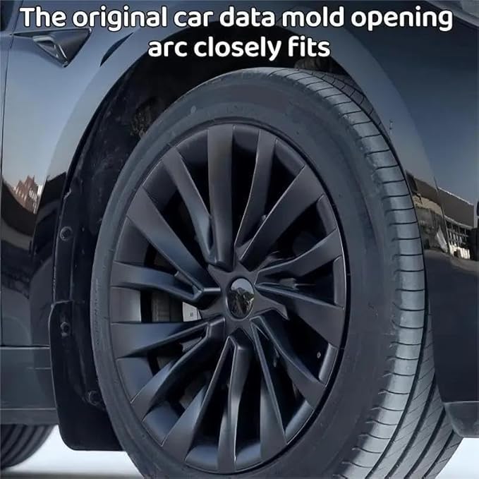 （4PCS） 18 Inch Hub Caps for Tesla Model 3 Highland Version 2024 Performance Replacement Wheel HubCap Full Rim Cover Accessories (Matte Black)
