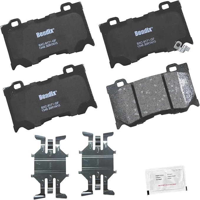 Bendix Priority1 CFC1346 Ceramic Front Brake Pads for Select Models INFINITI FX50, G37, M37, M56, Q50, Q60, Q70, Q70L, QX70, Nissan 370Z, Z