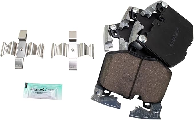 TRQ Front Ceramic Brake Pad Set Compatible with 2020 Toyota GR Supra 21-22 GR Supra Premium 21-22 GR Supra A91 Edition 2023 GR Supra L6 3.0L 2024 GR Supra